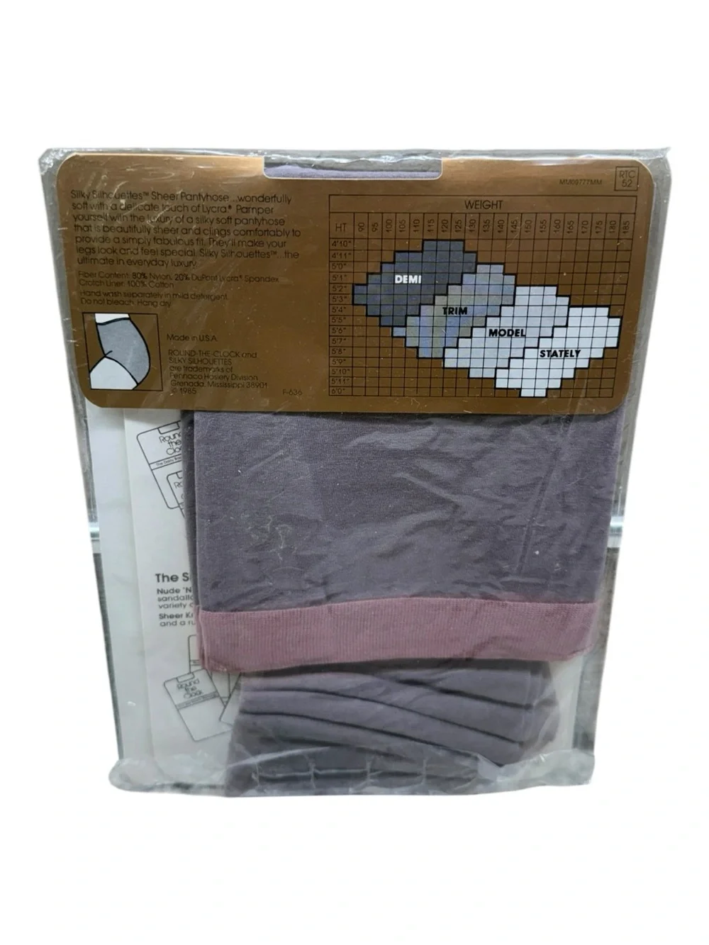 Round The Clock Control Top Silky Sheer Pantyhose Size Trim B South Sea Silver